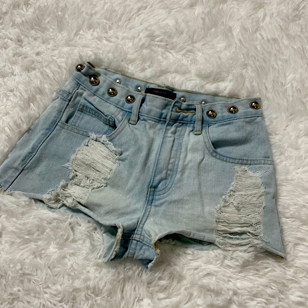 Studded festival Jean shorts